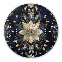 Luxury Navy Gold Floral
