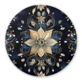 Luxury Navy Gold Floral Knopp