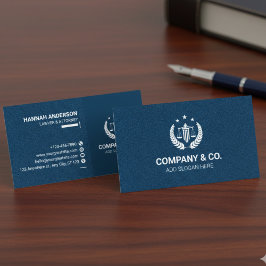 Luxury Navy Leather Look Attorney Business Card  Visitkort