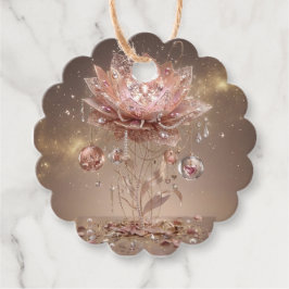 Luxury Neon Floral Scalloped Tags Gåvor Etiketter