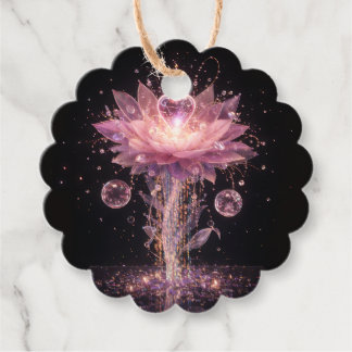 Luxury Neon Heart Scalloped Gift Tags Gåvor Etiketter