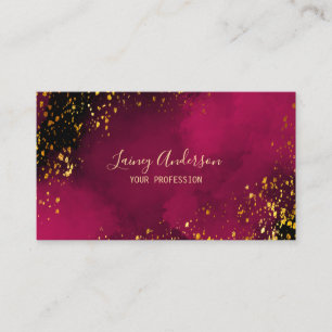 Luxury neon rosa black and faux guld foil glitter visitkort