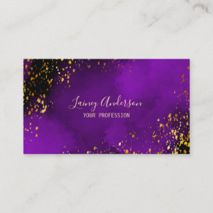 Luxury nyo lila black and faux guld foil glitter visitkort