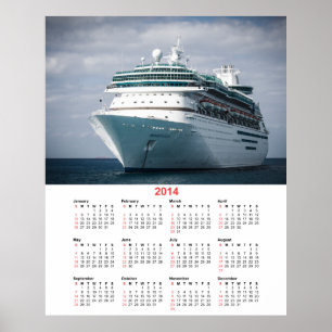 Luxury Ocean Liner Cruise Frakt 2014 Calendar Poster