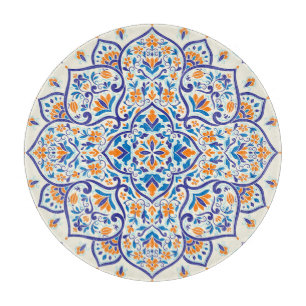 Luxury Orange Blue Ornament Mönster