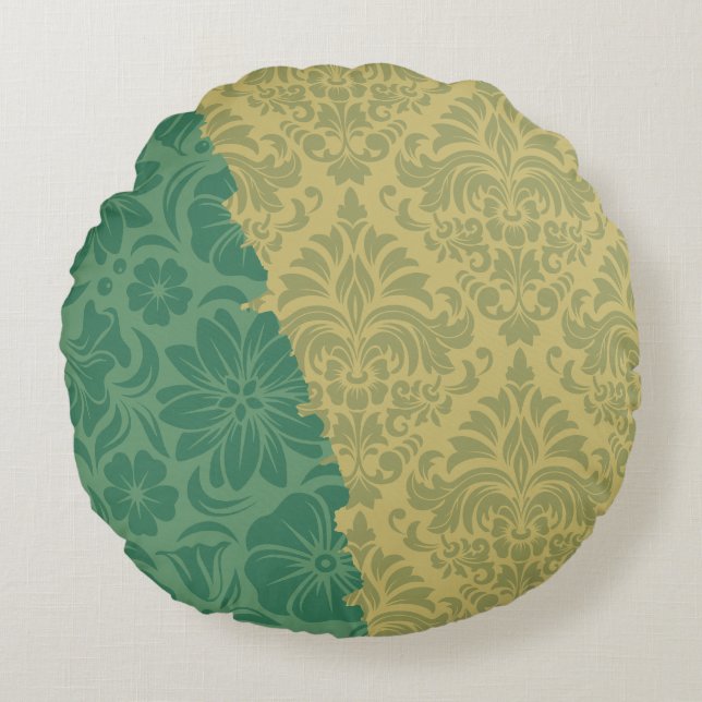 Luxury Ornamental Inslag Rund Kudde (Framsidan)