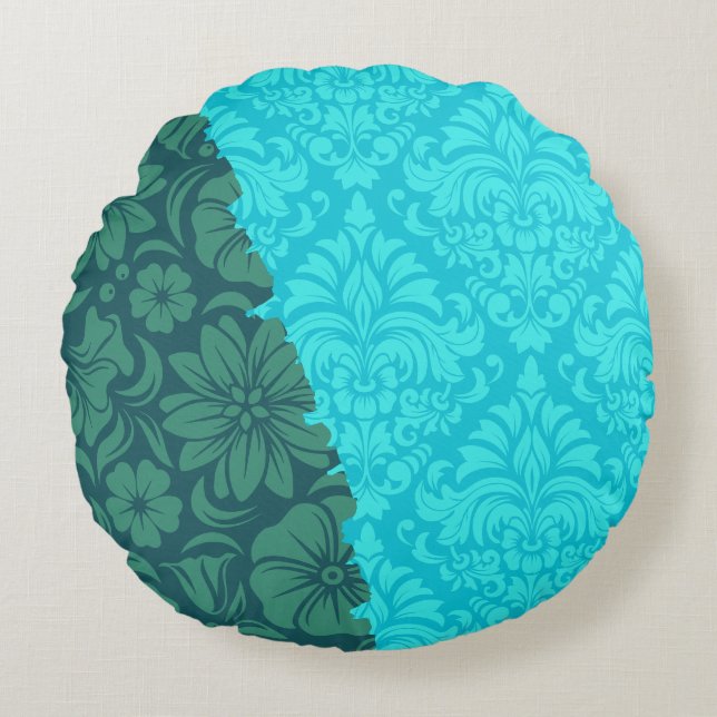 Luxury Ornamental Inslag Rund Kudde (Framsidan)