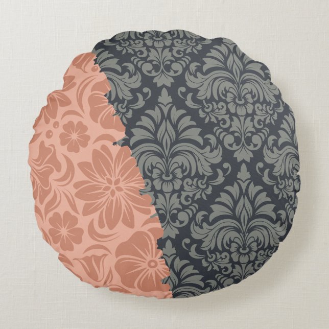 Luxury Ornamental Inslag Rund Kudde (Framsidan)