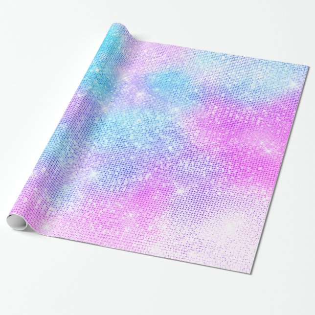 LUXURY PASTEL GLITTER SPLATTER LILA PRESENTPAPPER (Utrullad)