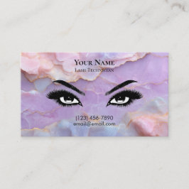 Luxury Pastel Marble Lash Artist After care Card Tidsbeställning Kort