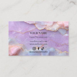 Luxury Pastel Marble Lash Artist Aftercare Visitkort