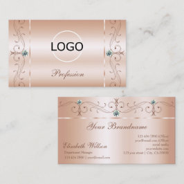 Luxury Pastel Ro Coral Squiggled Jewels Add Logoty Visitkort