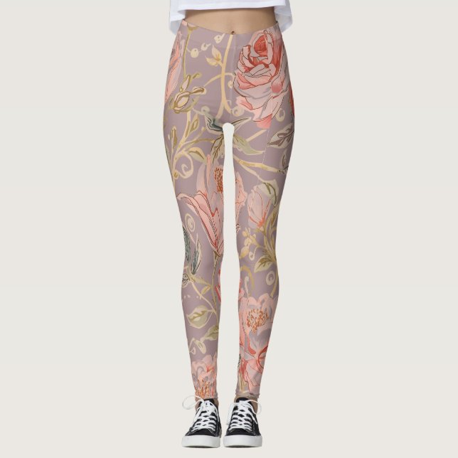Luxury Peach Gold Roses with Rose Gold Leggings (Framsida)