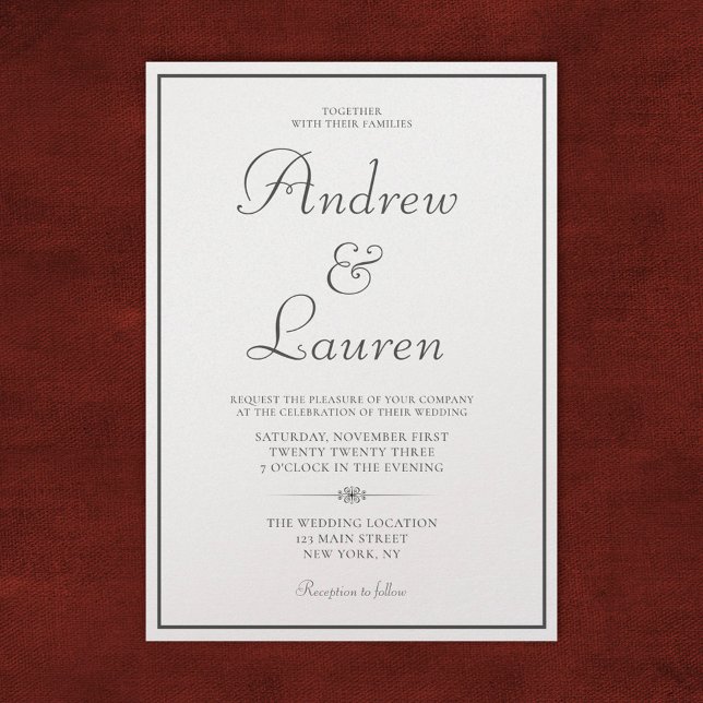 Luxury Pearl Classic Formal Elegant bröllop Inbjudningar (Luxury Pearl Classic Formal Elegant Wedding Invitation
)