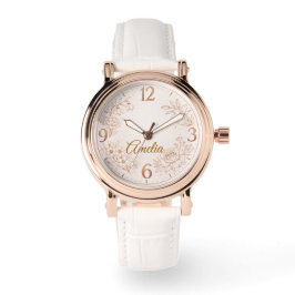 Luxury Personalized Birth Flower Watch Gift Armbandsur
