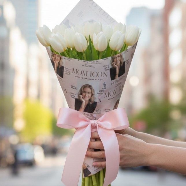 Luxury Personalized Mom Magazine Photo Cover Presentpapper (Skapare uppladdad)