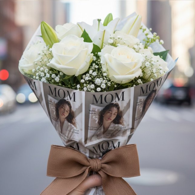 Luxury Personalized Mom Photo Magazine Cover  Presentpapper (Skapare uppladdad)