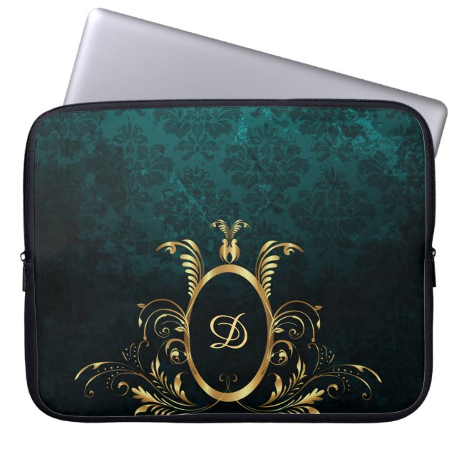 Luxury Personlig Damask Turcos Laptop Fodral (Framsidan)