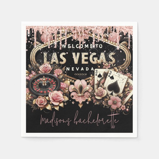 Luxury Personlig Las Vegas Bachelorette Pappersservett (Framsidan)