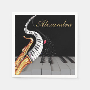 Luxury Personlig Saxophone Piano Music Pappersservett