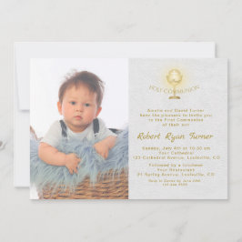 Luxury Photo Boy Guld Chalice Heliga Communion Inbjudningar