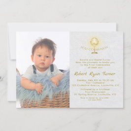 Luxury Photo Boy Guld Chalice Heliga Communion Inbjudningar