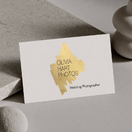Luxury Photographer Gold Minimal Logo Visitkort