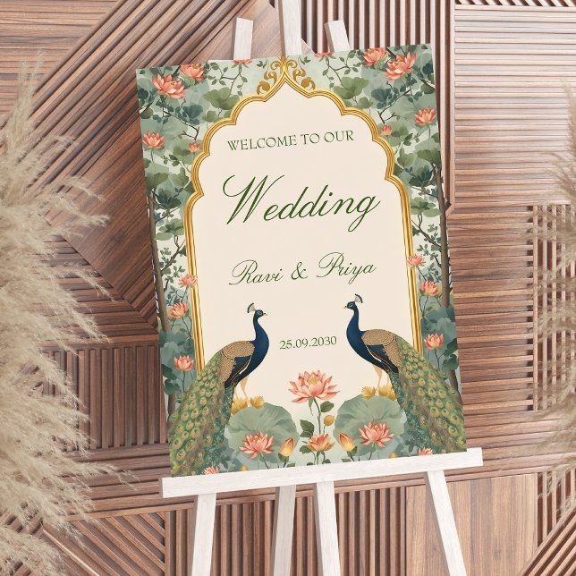 Luxury Pichwai Indian Wedding Welcome Sign Poster (Skapare uppladdad)