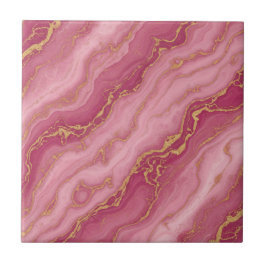 Luxury Pink and Rose Gold Marble Ceramic Pattern Kakelplatta