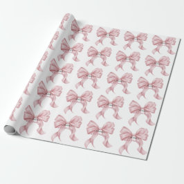 Luxury Pink Bow Coquette Baby Shower Girl Presentpapper