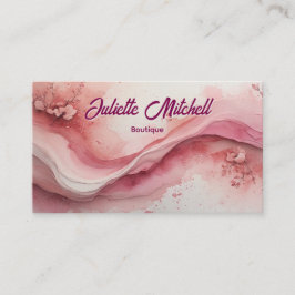 Luxury Pink Marble Agate Fluid Business Card Visitkort
