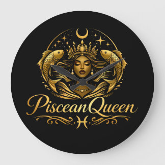 Luxury Piscean Queen Clock Stor Klocka
