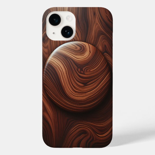 Luxury Polished Walnut Wood Grain Abstract Circula (Baksida)