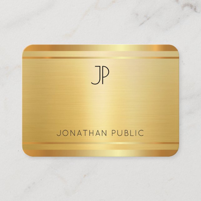 Luxury Premium Silke Avslutar Faux Guld Profession Visitkort (Framsida)