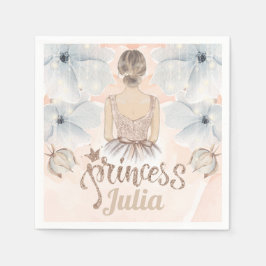 Luxury Princess Birthday Beige glitter Pappersservett