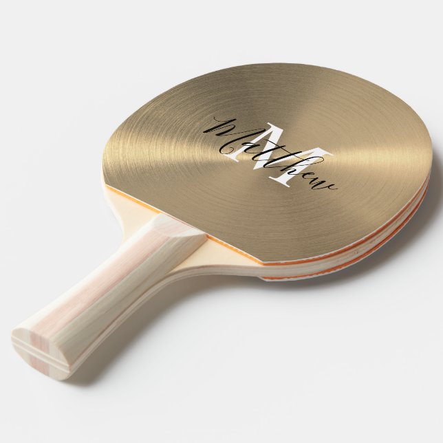 Luxury & Profession Guld Metallic Ping Pong Paddle Pingisracket (Ryggvinkel)