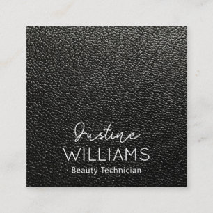 Luxury professionell Simple Black Leather Fyrkantigt Visitkort