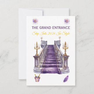 Luxury Purple & Gold New Year 2026 Invitation Inbjudningar