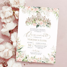 Luxury Quinceanera (mjuk Rosa och Vit ros Elegant)