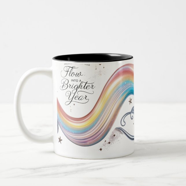 Luxury Rainbow Flow Brighter Year Two-Tone Mug Två-Tonad Mugg (Vänster)