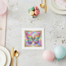 Luxury Rainbow Glitter Butterfly Party Paper