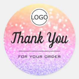 Luxury Rainbow Glitter Elegant Simple Tack Runt Klistermärke