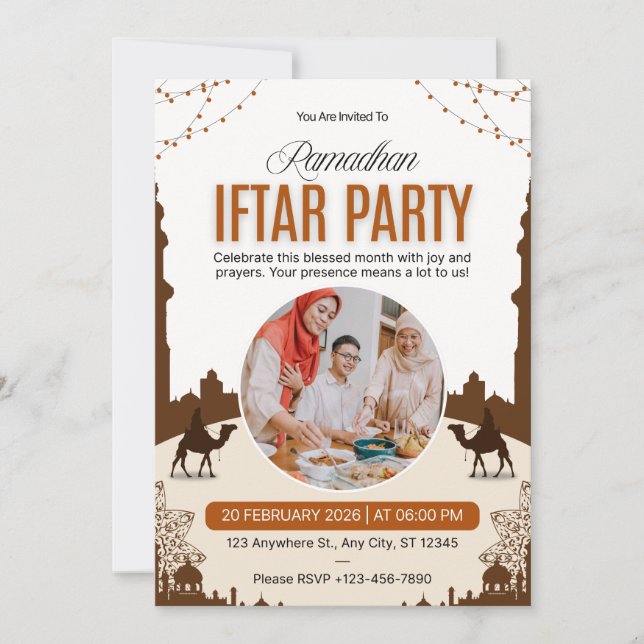 Luxury Ramadan Iftar Invitation | Elegant Islamic  (Framsida)