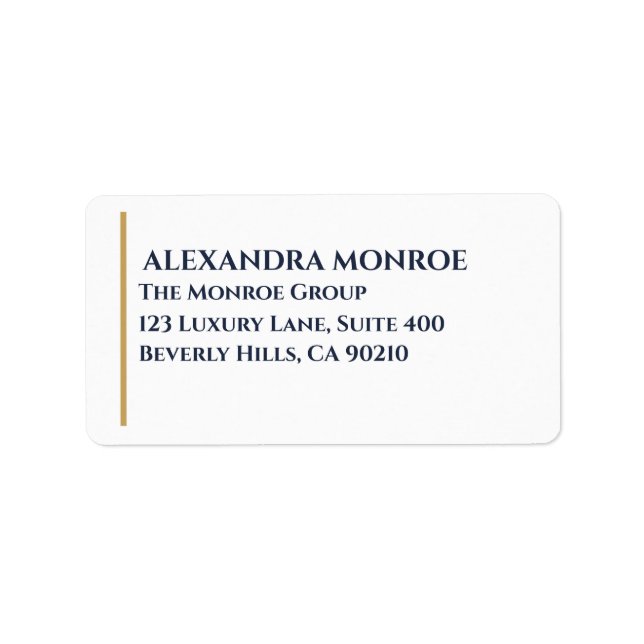 Luxury Real Estate Address – Minimal Elegant Adressetikett (Framsidan)