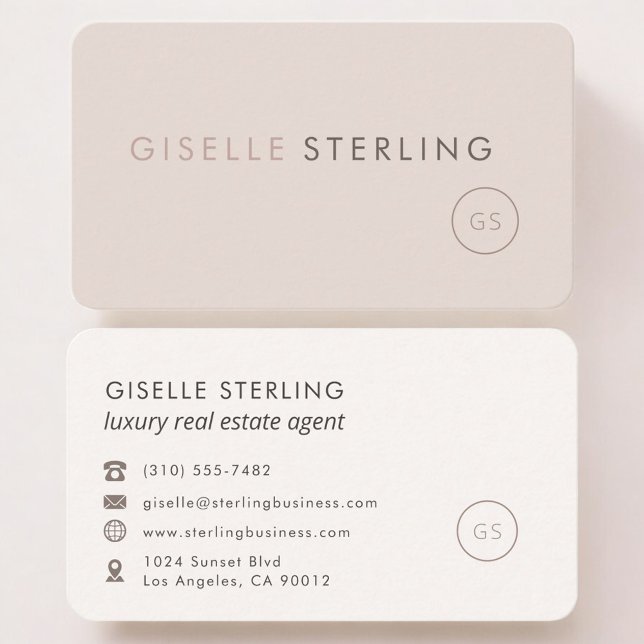 Luxury Real Estate Agent Feminine Professional  Visitkort (Skapare uppladdad)