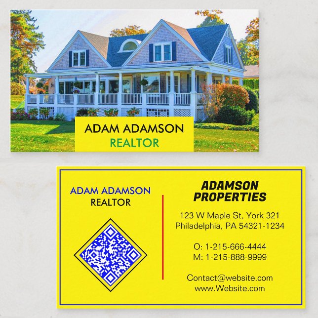Luxury Real Gods Agent (Skapa QR) Realtor Visitkort (Elegant Professional Real Estate Business Card)