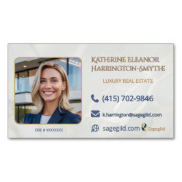 Luxury Realtor Photo Magnet—Call, Email, Visit Magnetiska Visitkort