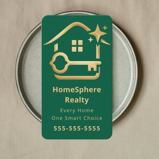 Luxury Realtor Real Estate Agent Broker Green Visitkort (Skapare uppladdad)