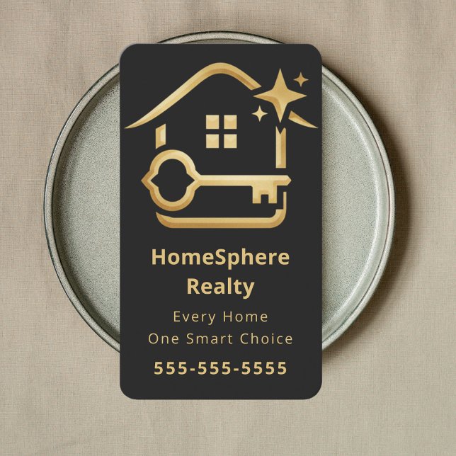 Luxury Realtor Real Estate Agent Broker Modern Visitkort (Skapare uppladdad)