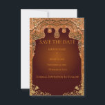 Luxury Red and Gold Save the Date Card Spara Datumet<br><div class="desc">Announce your big day in royal style with this luxurious red and gold Save the Date card featuring a stunning golden border frame. The rich red background represents love and celebration, while the elegant gold detailing adds a timeless and regal charm. Perfect for Indian weddings, traditional ceremonies, and grand celebrations,...</div>